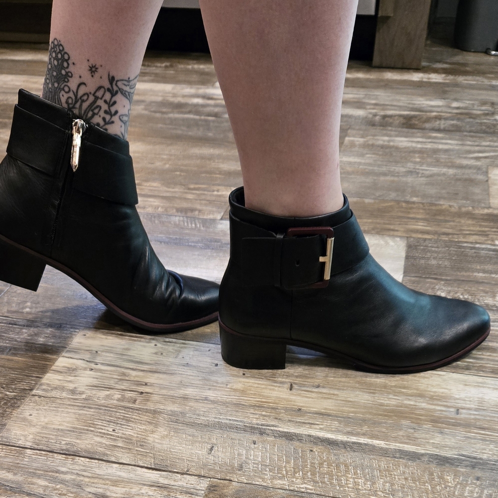Ted Baker Black Ankle Boots Sleek Minimalist Design